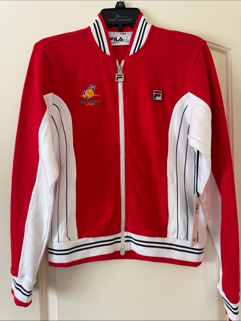 FILA Red & White Women’s Zip Front Track Jacket/bomber Size M